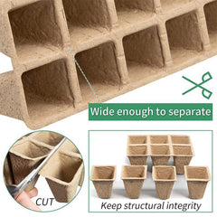 250x 10Grids Nursery Pots Biodegradable Paper Pulp Cup Garden Plant Nursery Tray