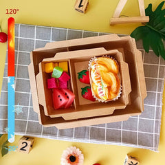 200 x Brown Bento Salad Pasta Rice Kraft Paper Lunch Box Takeaway Food Container - 1200ml+PET lid