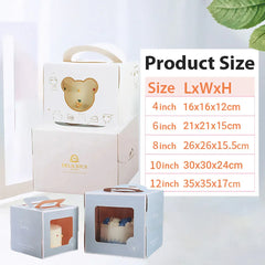 30PCS White Portable Cake Boxes Display Window Packing Case Party with Handle Birthday - 12 inch