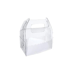 50PCS Portable Pastry Boxes Portable Cake Box Paper Cookie Boxes Sandwich Box - L-Transparent+White inner tray