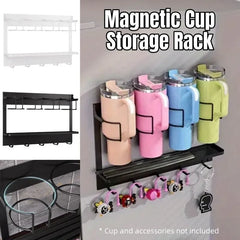 Magnetic Mug Organizer Cup Holder Wall Mount Storage for Kitchen Office Home Use - White