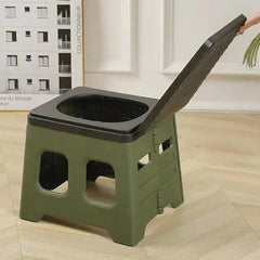 Outdoor Travel Toilet Portable Folding Stool Seat for Camping Hiking and Outdoor - Green