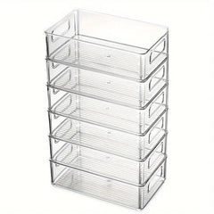 6pcs Transparent Fridge Organizer Storage Box for Kitchen and Food Organization