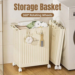 Fitness Storage Basket Organizer Tube with Wheeled Basket for Home Use and Gym