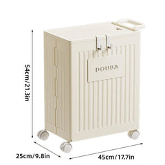 Fitness Storage Basket Organizer Tube with Wheeled Basket for Home Use and Gym