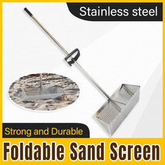 Stainless Steel Sand Screen Collapsible Beach Screen Crab Trap Fishing Gear