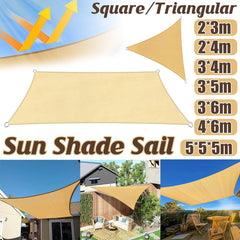 Outdoor Breathable Shade Sail Canopy Triangle Square Patio Garden Sun Shade - 3*6m(Rectangular)