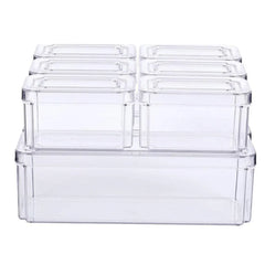 10PCS Clear PET Refrigerator Storage Box Food Grade Fruit Freezer Organizer Set