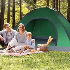 Outdoor Camping Tent Portable Sun Protection Lightweight Quick Setup Shelter - Orange 2-3 Person