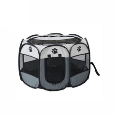 8 Panel Pet Tent Playpen Dog Cat Play Pen Bags Kennel Portable Puppy Crate - L (91X91X58CM)