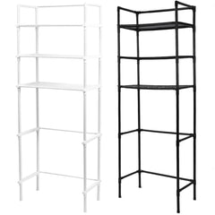 Bathroom Rack Over Toilet Washing Machine Shelf Storage Organizer Stand Unit - Black