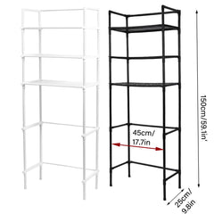 Bathroom Rack Over Toilet Washing Machine Shelf Storage Organizer Stand Unit - Black