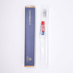 Star Hotel Toiletries Toothbrush and Toothpaste Set for Guesthouse Travel Use - C