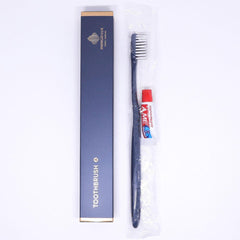 Star Hotel Toiletries Toothbrush and Toothpaste Set for Guesthouse Travel Use - C