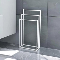 3 Tier Metal Towel Rack Freestanding 3 Bars Drying Shelf Holder Stand Organizer