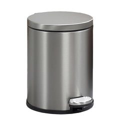 Trash Can Double Layer Foot Pedal Design with Lid Household Bin Kitchen Bathroom - White