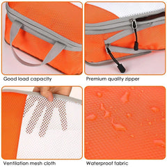 6pcs Mesh Visible Travel Storage Set Waterproof Nylon Compressible Storage Bags - Navy Blue