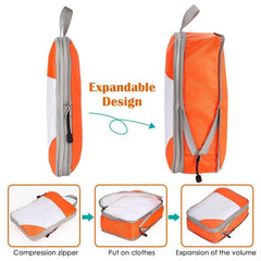 6pcs Mesh Visible Travel Storage Set Waterproof Nylon Compressible Storage Bags - Sky Blue