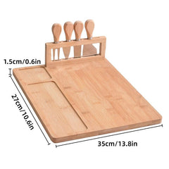 Bamboo Chopping Board Cheese Board Set with Knife Kitchen Charcuterie Serving