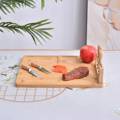 Bamboo Chopping Board Cheese Board Set with Knife Kitchen Charcuterie Serving