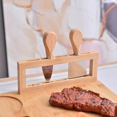 Bamboo Chopping Board Cheese Board Set with Knife Kitchen Charcuterie Serving