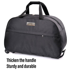 Wheeled Travel Duffle Trolley Bag Carry On Rolling Luggage Suitcase Tote Durable - Brown-20in