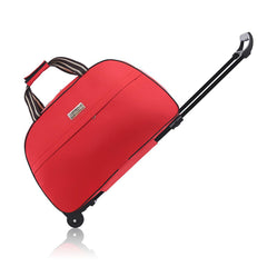 Wheeled Travel Duffle Trolley Bag Carry On Rolling Luggage Suitcase Tote Durable - Brown-20in