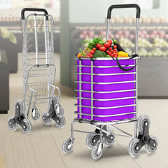 Folding Vegetable Basket Trolley Small Trailer Grocery Shopping Pulling Cart