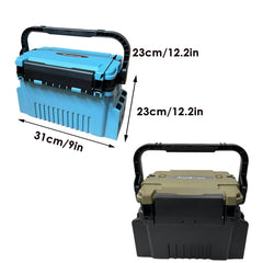 Multifunctional Fishing Tackle Box Portable Gear Storage Case Organizer Tool Box - Blue