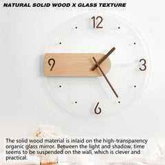 Modern Solid Wood Wall Clock Decorative Home Clock for Living Room Bedroom