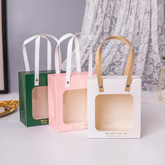 20pcs Translucent Gift Bags Packaging Tote Birthday Party Favors Candy Bags - Beige-M Size