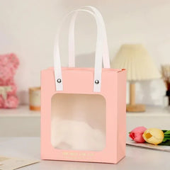 20pcs Translucent Gift Bags Packaging Tote Birthday Party Favors Candy Bags - Beige-M Size