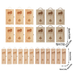 6pcs Red Wine Wooden Gift Box Packaging Storage Box for Wine Bottle Gifts - Single clamshell