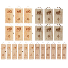 6pcs Red Wine Wooden Gift Box Packaging Storage Box for Wine Bottle Gifts - Single pull-out
