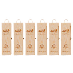 6pcs Red Wine Wooden Gift Box Packaging Storage Box for Wine Bottle Gifts - Single pull-out