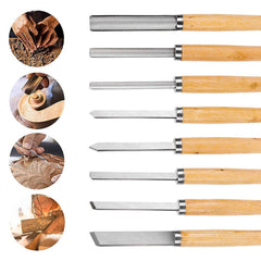 8X Heavy Duty HSS Wood Lathe Chisel Set Turning Wood Tools Carving GougeDurable