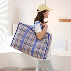 10PCS Large Waterproof Moving Packing Bags Woven Storage Luggage Quilt Bags - Medium