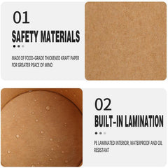 250x Biodegradable Kraft Paper Soup Bucket with Lid Takeaway Tubs Cups - 450ML (16OZ)