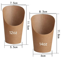 French Fries Holder Kraft Paper Cups Holder Disposable Paper Cups - 22OZ