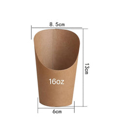 French Fries Holder Kraft Paper Cups Holder Disposable Paper Cups - 22OZ