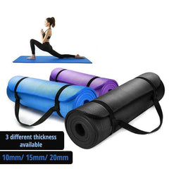 20MM Thick Yoga Mat Pad NBR Nonslip Exercise Fitness Pilate Gym Durable - Black