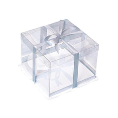 20 PCS Clear Treat Box Box Portable Cake Display Transparent Birthday Cake - 6 INCH(without ribbon)-Single