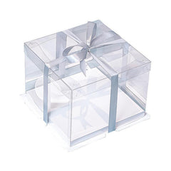 20 PCS Clear Treat Box Box Portable Cake Display Transparent Birthday Cake - 8 INCH(without ribbon)-Double