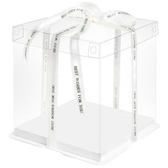 20 PCS Clear Treat Box Box Portable Cake Display Transparent Birthday Cake - 8 INCH(without ribbon)-Double