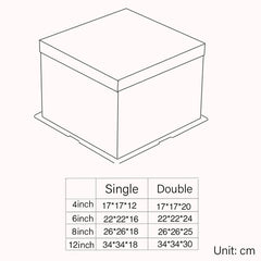 20 PCS Clear Treat Box Box Portable Cake Display Transparent Birthday Cake - 8 INCH(without ribbon)-Single