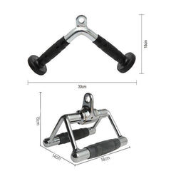 Cable Pulley Attachment Tricep Rope V Grip LAT Pull Down Gym Accessory - EZ Curl Pull-Down Bar