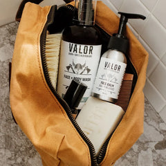 Waxed Canvas Toiletry Bag - Mustard