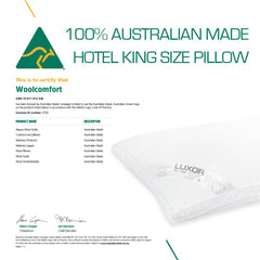 Luxor Australian Made Hotel King Size Pillow with 4cm Wall Four Pack