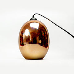 Moravian Glass Oval Pendant Light - Chrome
