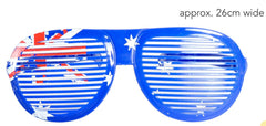 12x Jumbo Party Costume Glasses - Australian Flag Design - Wayfarer Oversized 26cm Wide